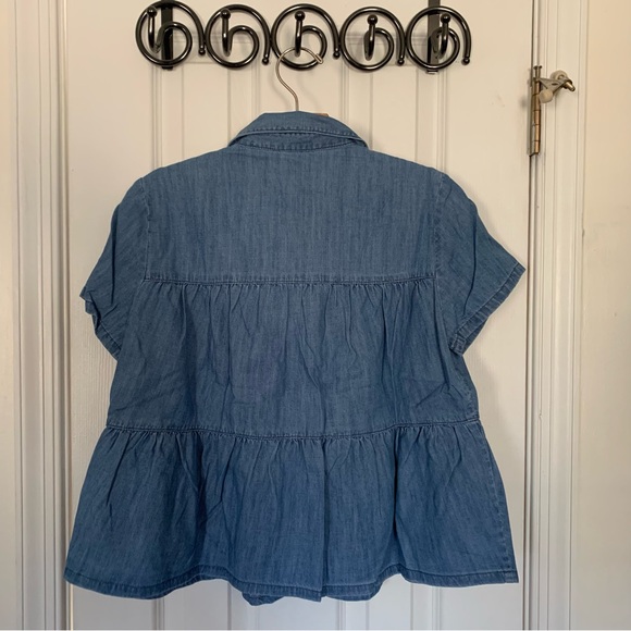 Madewell Lang Denim Seamed Button-Down Shirt - Picture 12 of 12